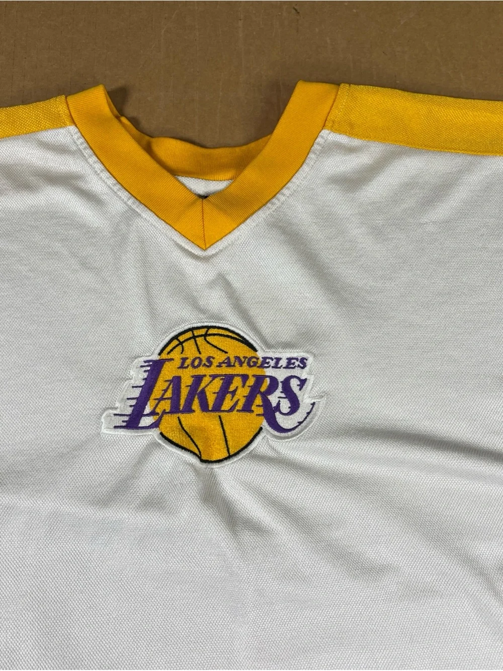 VTG Mens Nike Team LA Lakers Warmup Shooting Shirt Jersey 2003 White NBA Sz XL